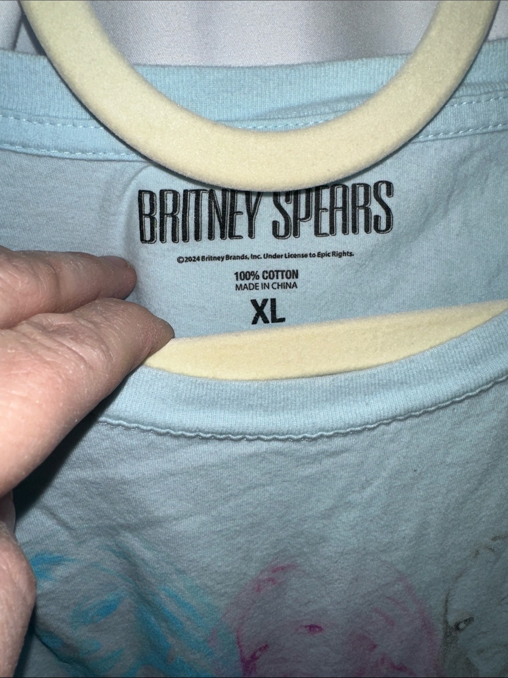 Britney Spears Light Blue Graphic Tee - Triple Photo Print - Picture 2 of 5